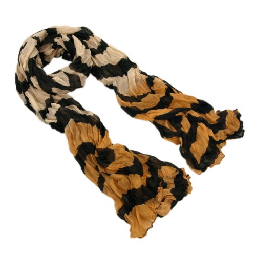 TrendsBlue Premium Two Tone Striped Wave Scarf2