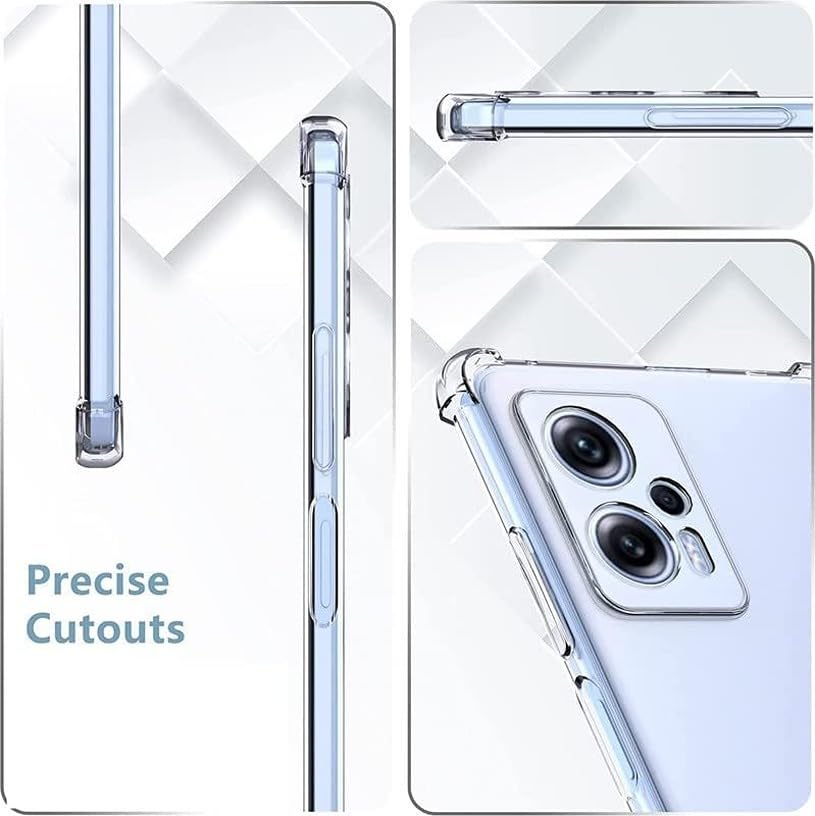 Image of BOXXO Flexible Back Cover for Mi Redmi K50i 5G | Back Cover Transparent Clear Shockproof Case Four Corner Protection | Slim Protective Mobile Phone Cover for Mi Redmi K50i 5G