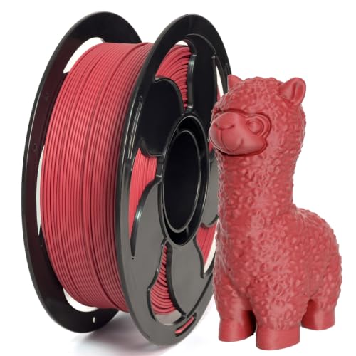Image of Matte Abyssal Red PLA 1.75mm 1kg Spool 600mm /s High Speed 3D Filament AMS | Matte finish Hide layer lines No tangle Easy Fast printing 1kg spool 2.2lbs Durable parts for Printer Bambu Flashforge