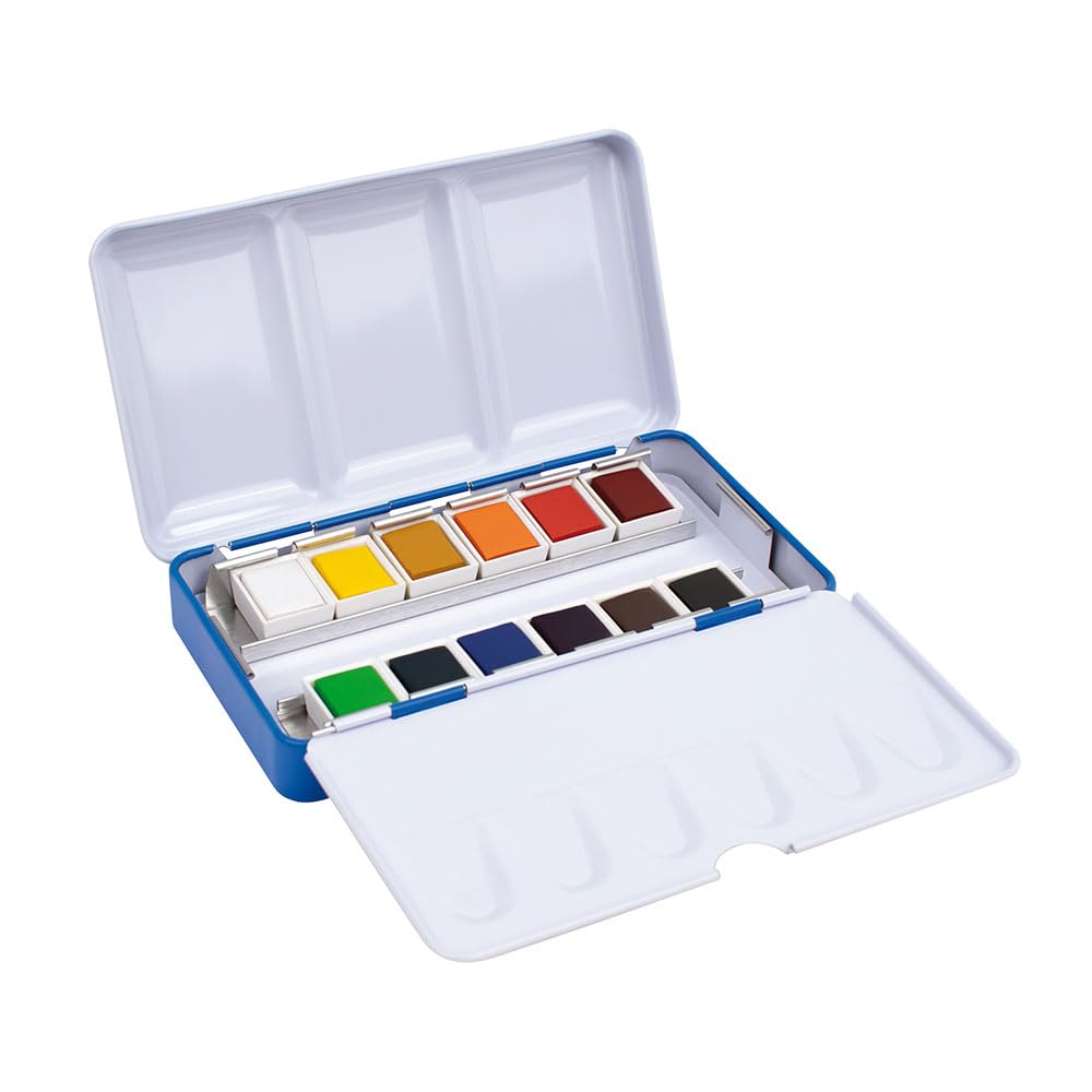 MILAN® Estuche metálico 12 acuarelas medio godet