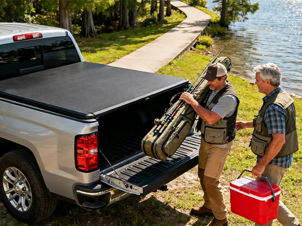 Aurorasters Soft Tri Fold Truck Bed Tonneau Cover Compatible with 2017-2025 Honda Ridgeline,2025 Honda Ridgeline Accessories,No Drilling,All Weather Protection | 5'4" (64") Bed