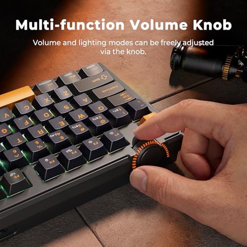 Image of Redragon K716 Wireless Mechanical Keyboard with Knob, Gasket Gaming Keyboard in TKL Layout, Hot swap Pre-Lubed Switches, RGB Backlight, for PC /Mac (Black)