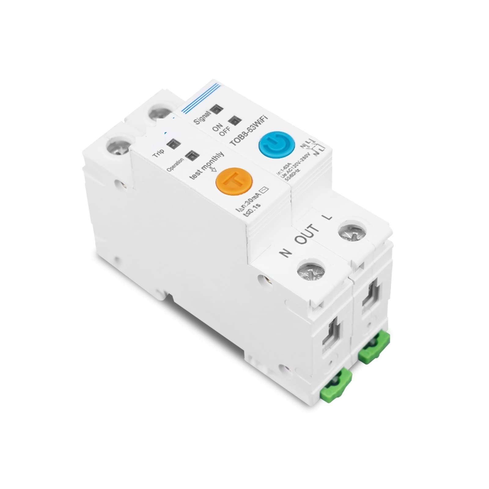 Compteur Électrique Monophasé, Commutateur Intelligent Compteur d'énergie Kwh comptage Surveillance disjoncteur minuterie Relais for Maison Intelligente, Facile à Installer(2P 63A)