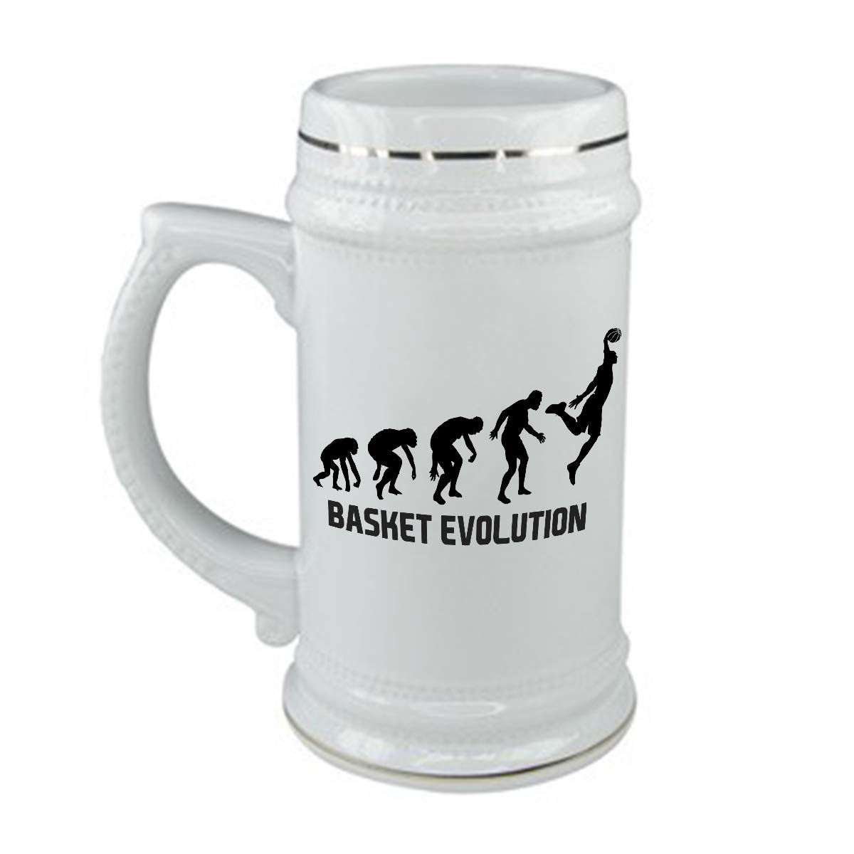 bubbleshirt Boccale da birra Basket evolution - sport - humor - idea regalo