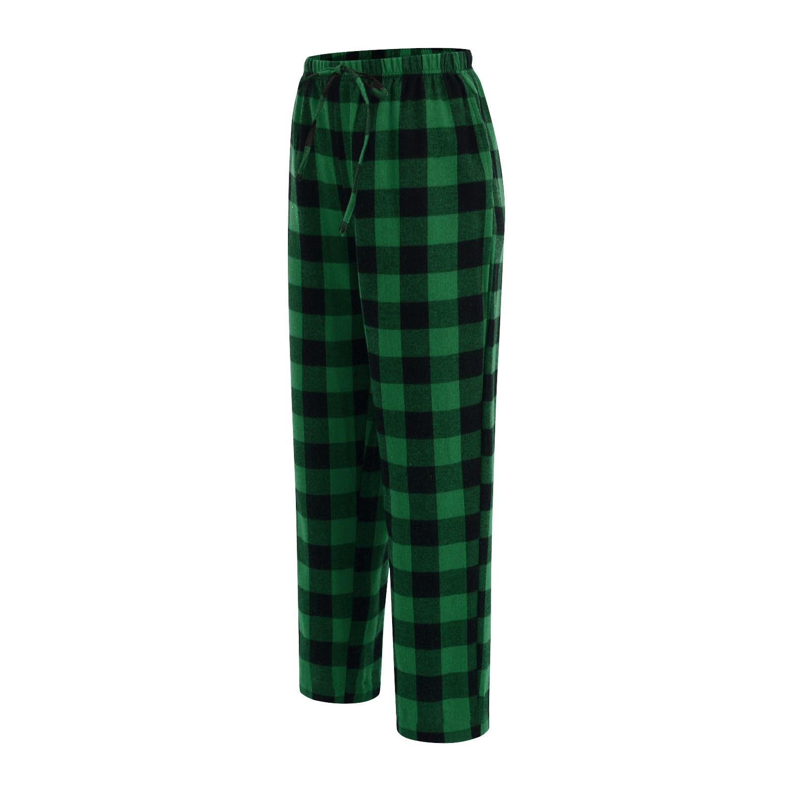 Pantalones de Pijama para Niñas, Pantalones de Sueño Largos a Cuadros, Medias de Pijama Suave con Bolsillos Traje de Niña Adulto Talla Grande