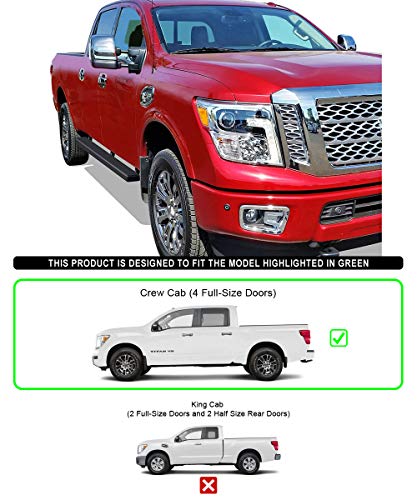 Estribos APS Premium 4in Negro para Nissan Titan miniatura 2