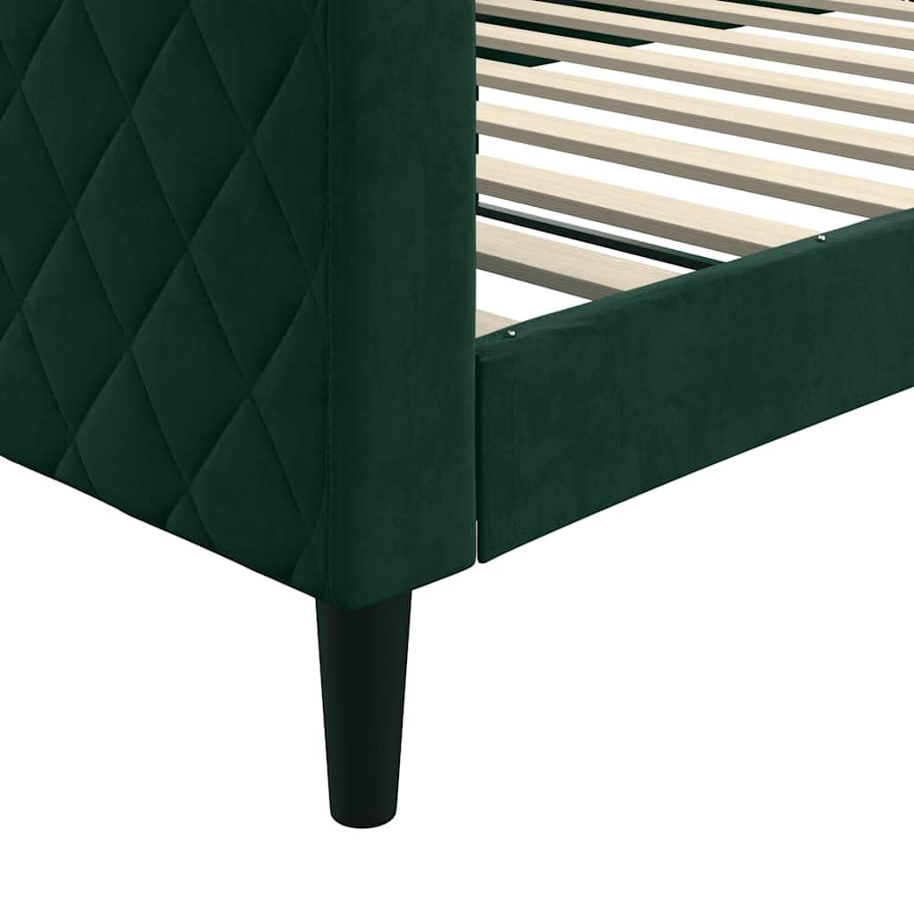 vidaXL Sofa z funkcją spania, ciemnozielona, 100x200 cm, aksamitna