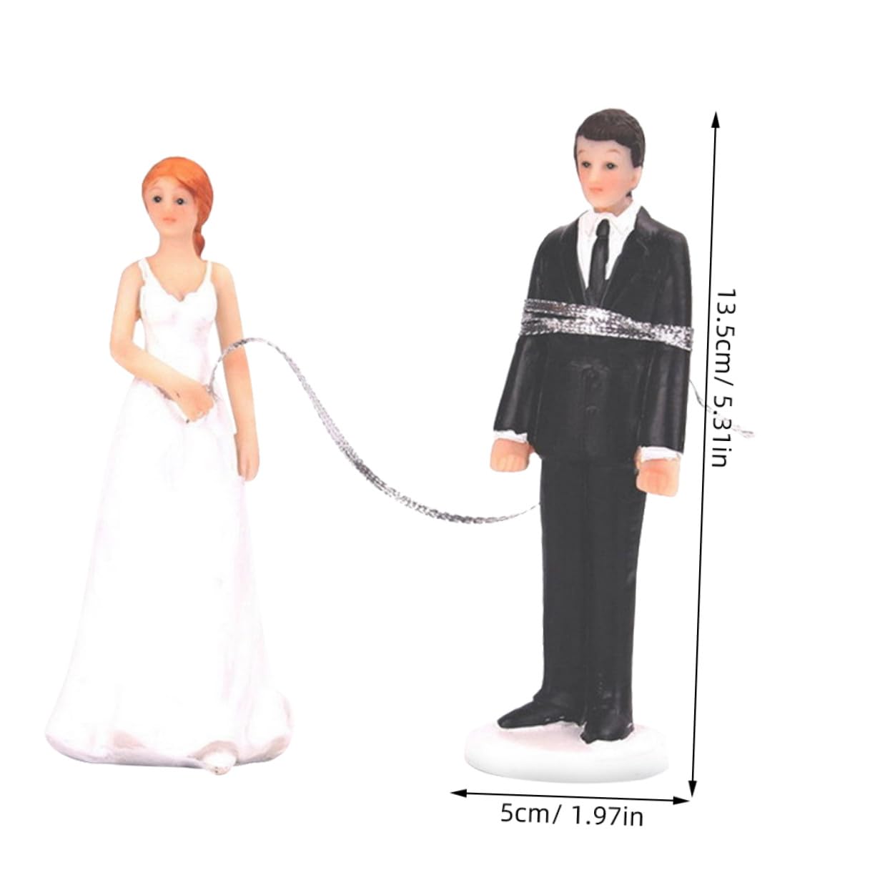 Healifty Brautpaar Tortenfigur 5.31 Zoll Harz Hochzeit Dekoration Lustige Braut Figur Geschenk Für Verlobung Und Pärchen