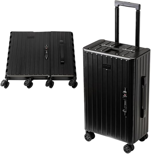 新品未使用品 &フラット 折りたたみ軽量キャリーバック ブラック 楽天