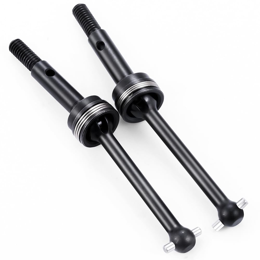 1 Set Front Rear CVD Drive Shafts Heavy Duty Steel Axle Driveshafts for 1/10 4-Tec 2.0 Mustang GT4 RC Car Upgrade Part (Front & Rear)