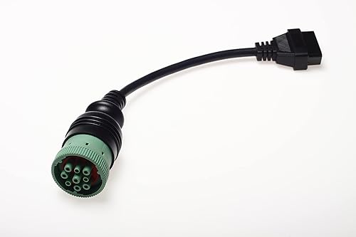 Wirenest Cable adaptador verde de 9 pines tipo 2 J1939 a OBD 2