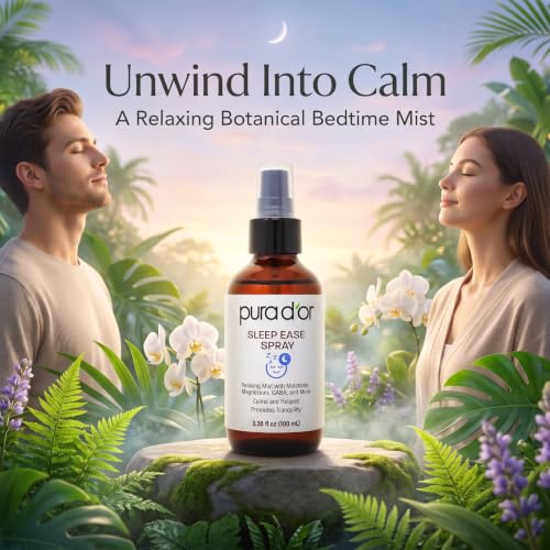 PURA D'OR 3.38 Oz Sleep Ease Spray – Relaxing Mist with Botanical Extracts – Infused with Melatonin, Magnesium & GABA – Supports Tranquility & Relaxation - image 2