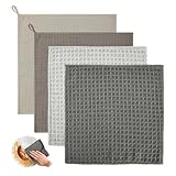 HMCEY 4 Piezas Paño Barista Cafe 30 X 30 CM,Paños de Limpieza Lavables,Paño Cocina Microfibra,Balletas Limpia Cristales,Paños Multiusos Reutilizable para Ventanas, Cristales, Máquina Portafiltros