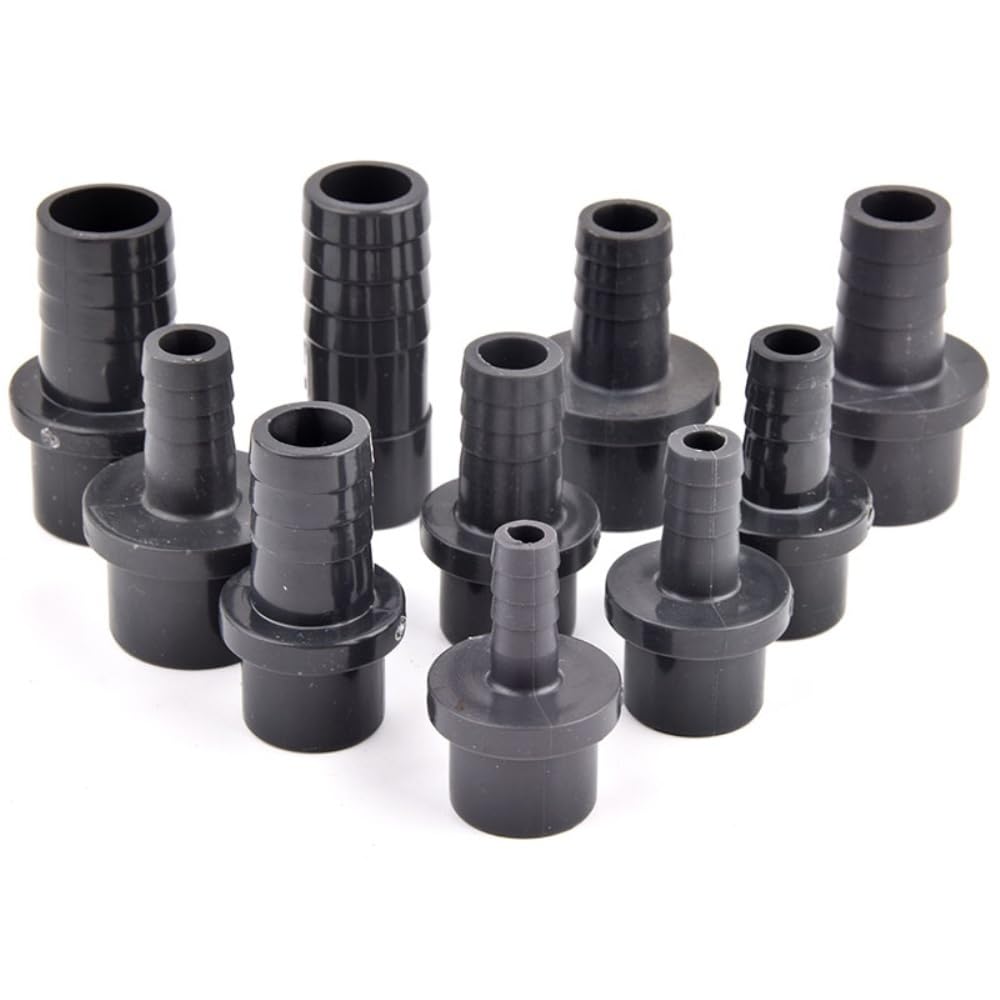 1/5 Uds 20/25 a 8/10/12/14/16/19/20/25mm Conector Pagoda Gris Oscuro Manguera de PVC Juntas rápidas Adaptador de Tubo de Manguera de riego de jardín