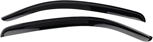 Visera de ventana compatible con Toyota Tundra 2007-2017 Standard Cab, estilo delgado, cinta tipo ahumado, sombra acrílica, protección contra la