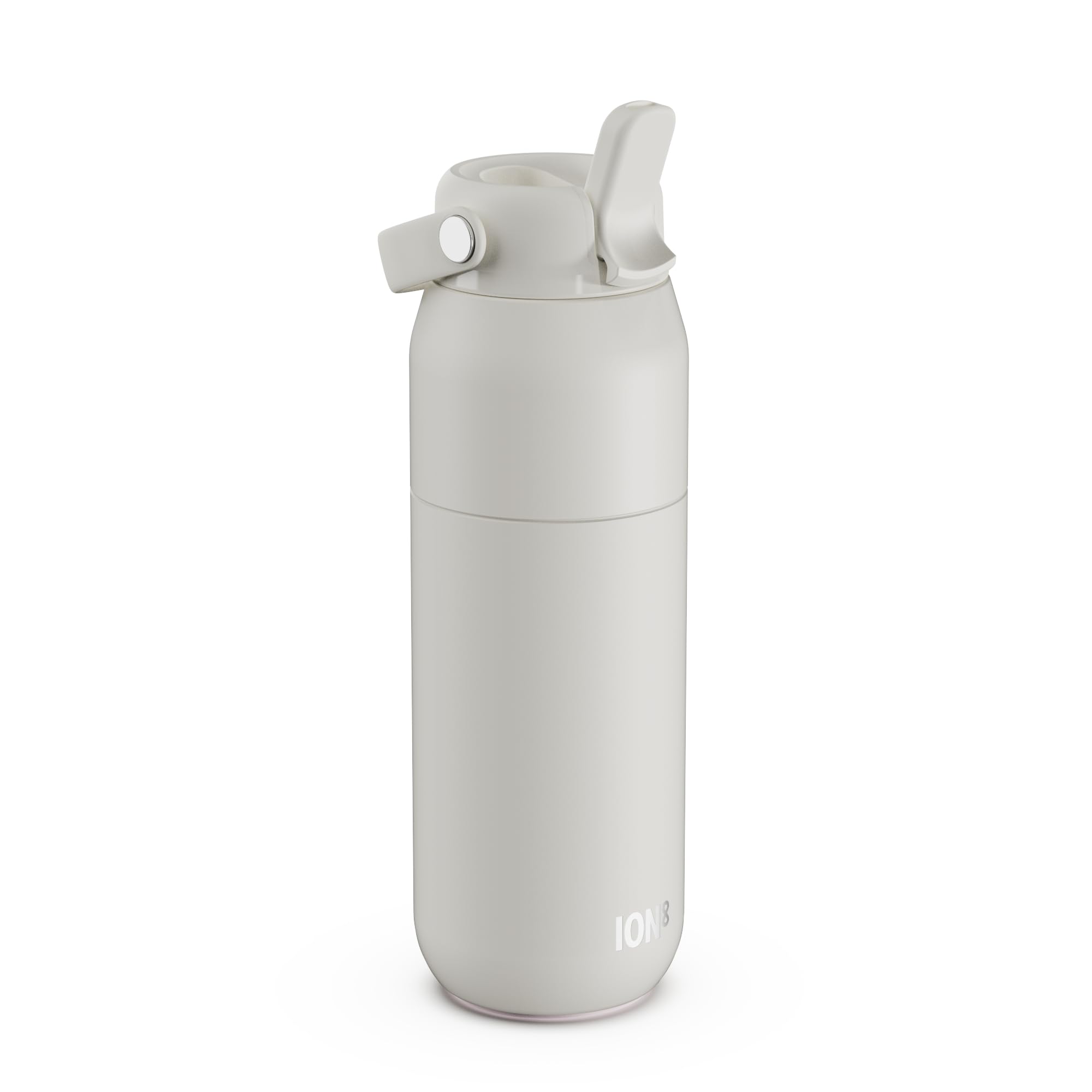 ION8 Primo Urban Insulated Water Bottle 540 ml (18 oz) – Leakproof Stainless Steel Bottle with Straw Lid, Fast Flow, Vacuum Insulated Cold Drinks, Cup Holder Friendly, Dishwasher Safe, White — image 1