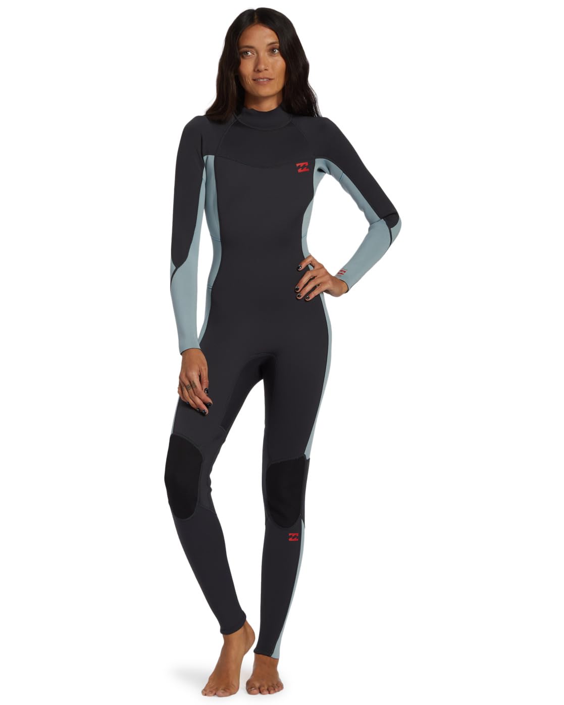 BILLABONG Traje de Neopreno para Mujer con Cremallera Trasera de 4/3 mm, Color Negro Lavado