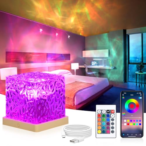 URAQT Sternenhimmel Projektor,30 Beleuchtungsmodi 16 Farben LED Nachtlicht Dimming Kristall Type C 1200 mAh Nachtlichtlampe mit Touch Steuerung Fernbedienung Wellenlampe APP Betriebssteuerung URAQT Sternenhimmel Projektor,30 Beleuchtungsmodi 16 Farben LED Nachtlicht Dimming Kristall Type C 1200 mAh Nachtlichtlampe mit Touch Steuerung Fernbedienung Wellenlampe APP Betriebssteuerung