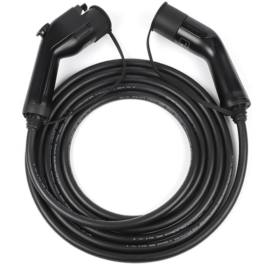 Manguera de Carga para Coche eléctrico, Tipo 2, 5 Metros, 32A, 480V, IP55; Ideal para Recarga Segura y eficiente en Exteriores.