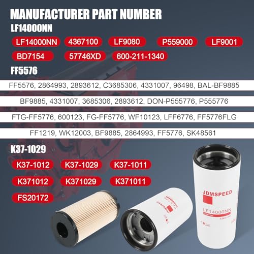 LF14000NN FF5776 K37-1029 Oil Fuel Filter Compatible with Cummins ISX15 by JDMSPEED - Used condition - Image 2