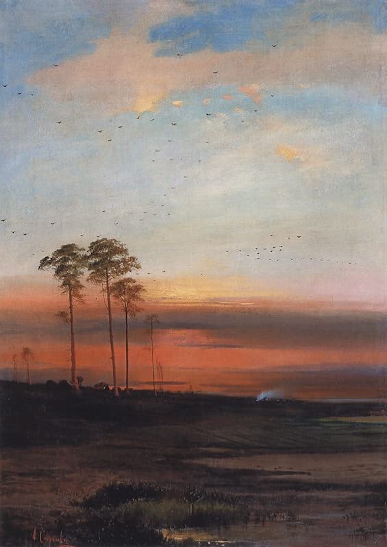 Coucher de soleil sur affiche toile Savrassov : créez une ambiance apaisante dans votre salon