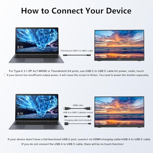 Innoview INVPM001-04BLACK Portable Monitor Touchscreen 15.6 Inch 1080P 10-Point Touch Screen Monitor Portable thumb #4