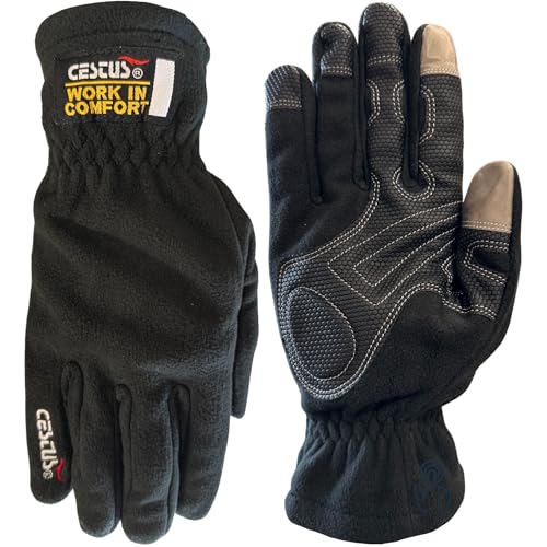 Cestus 6005 Cold Weather Work Gloves | Fleece Insulated Touchscreen Compatible Lightweight Winter Gloves | Fit and Firm Grip | 1 Pair (Medium)