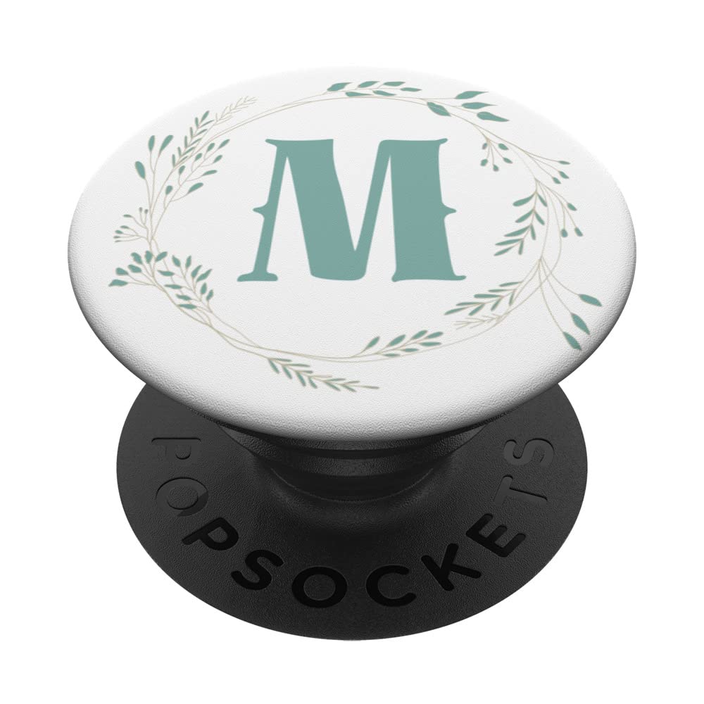 Letter M With Flowers Gift For Women Who Have Everything PopSockets Swappable PopGrip, Black