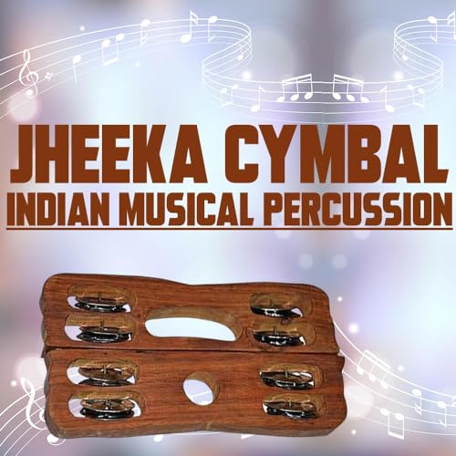 Image of Jheeka Cymbal Indian Musical Percussion Instrument, Steel Jigal Fibre, Wooden Khartal for Bhajan, Kirtans, Mandir Aarti (6x7 inch, 2Pcs, Pack of 2)