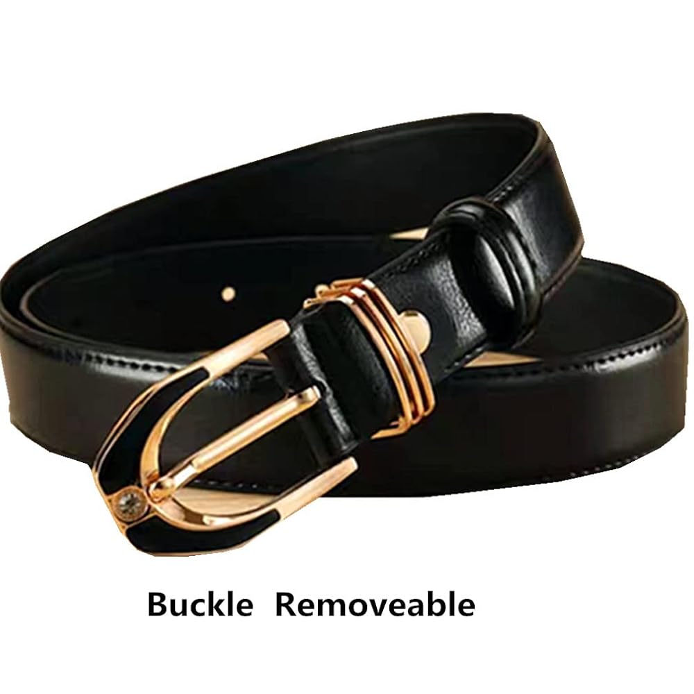 ICGSUQR Genuine Leather Belts For Women/Girls With Gold