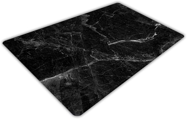 Chopping Board-Catering Cutting Set-Kitchen Board-Glass Worktop Savers-Sink Chopping Board-Large-Worktop Protectors Heat Resistant-Marble Effect Grey (Design 8, 40 x 30 cm (Pack of 1)) - 1