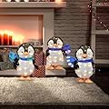 Set of Three 18 Inch Hallmark Keepsakes Christmas Penguins Holiday Outdoor LED Yard Decor Wendel, Waddles, and Wade