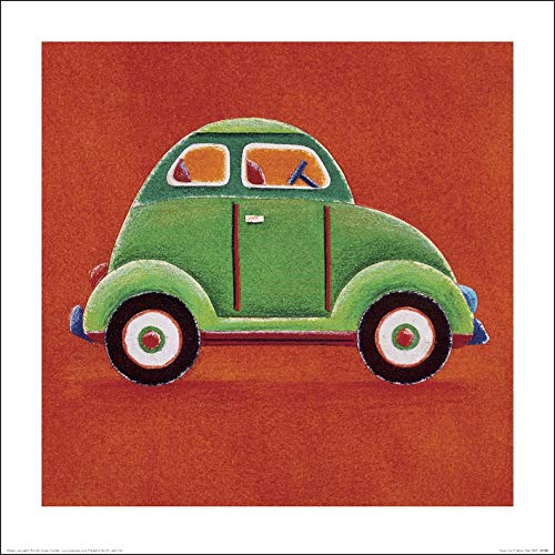 L Arte Auto Gruppo Simon Hart Verde - Stampa Artistica 40 x 40 cm Carta Multicolore 40 x 40 x 1.3 cm