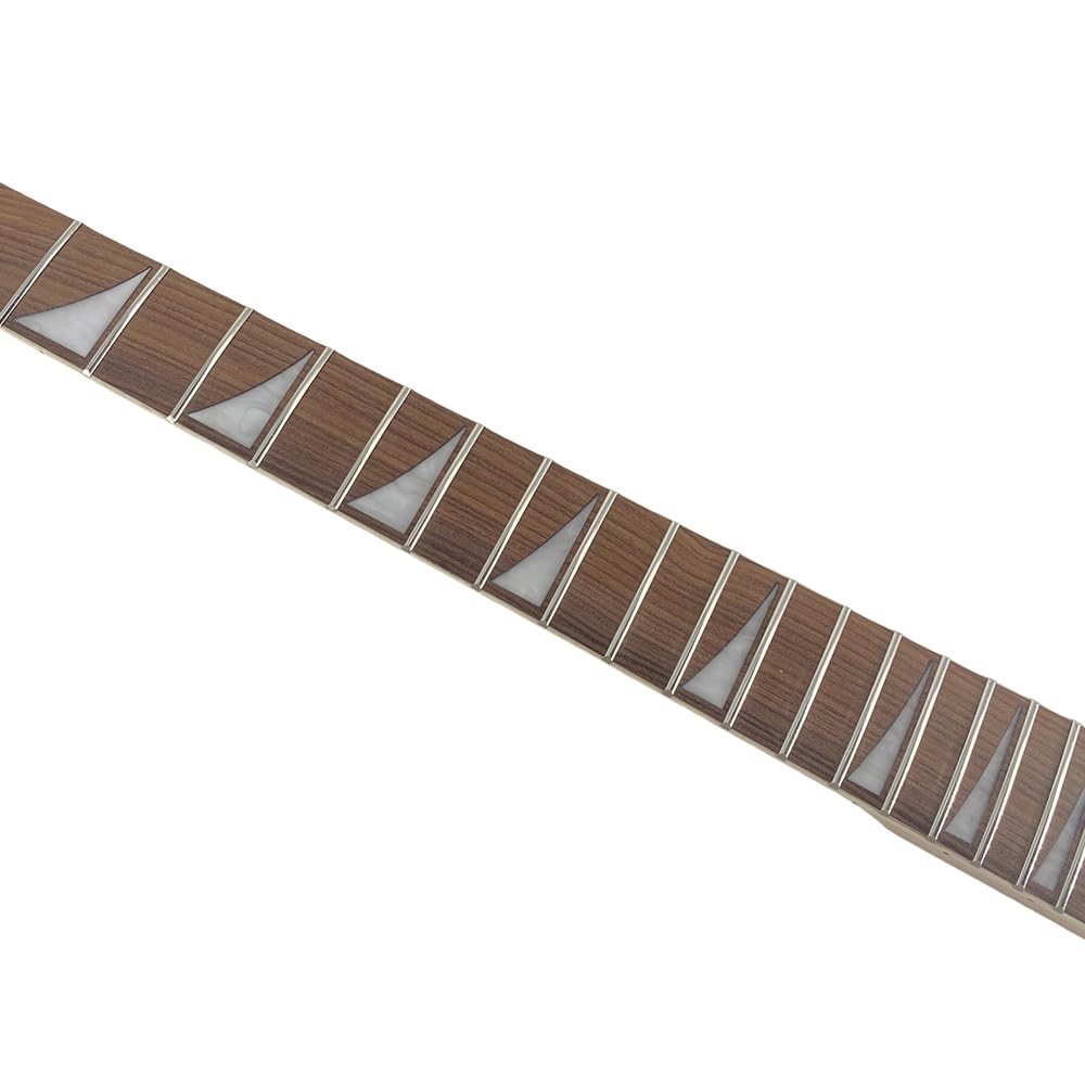 Yinfente Sostituzione del collo della chitarra elettrica 24 tasti 25,5 pollici acero legno di palissandro tastiera (acero-palissandro)