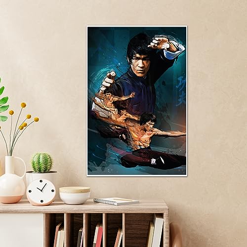 Image of TenorArts Bruce Lee Poster MMA Fighter Fan Art Print Wall Poster with Thick 300 GSM Matt Finish Paper (18inches x 12inches)