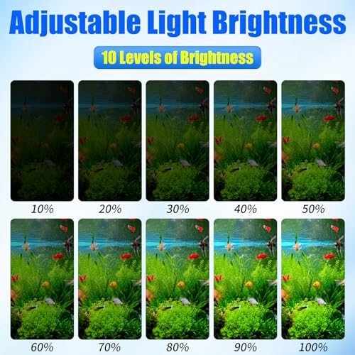 Image of AQUANEAT LED Aquarium Light with Timer for 12-16 Inch Fish Tank, Brightness Adjustable, Full Spectrum, Low Medium Light Plant Lamp
