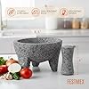 Genuine Handmade Mexican Mortar and Pestle Set- 8 Inches, Molcajete Mexicano — Mexican Cookware Perfect as Salsa Bowls, Guacamole Bowl and Masher, Mortero Para Cocina made from Volcanic Rock in Mexico #1