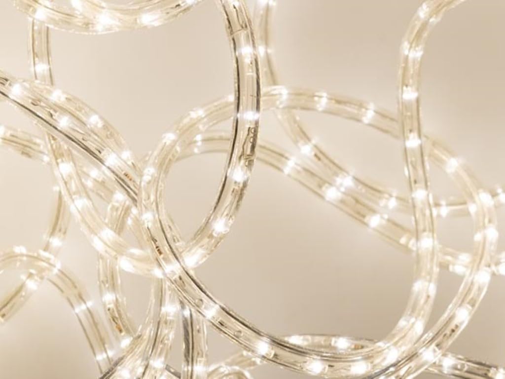 HQ-Power Tubo de luz LED exterior resistente a la intemperie, guirnalda de luces LED, manguera de luces LED, manguera de Navidad, fiesta, flexible, decoración, 36 ledes/metro, blanco cálido, 45 m