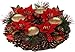 Bambelaa! Künstlicher Adventskranz mit 4 Kerzenhaltern in Gold - Geschmückt Tannenzapfen, Weihnachtssterne, roten Beeren MI 4 günstig Kaufen-Bambelaa! Künstlicher Adventskranz mit 4 Kerzenhaltern in Gold - Geschmückt Tannenzapfen, Weihnachtssterne, roten Beeren