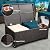 Rattaner Outdoor Storage Table Wicker Patio Coffee Table All-Weather Wicker Side Table with Waterproof Cover, Brown