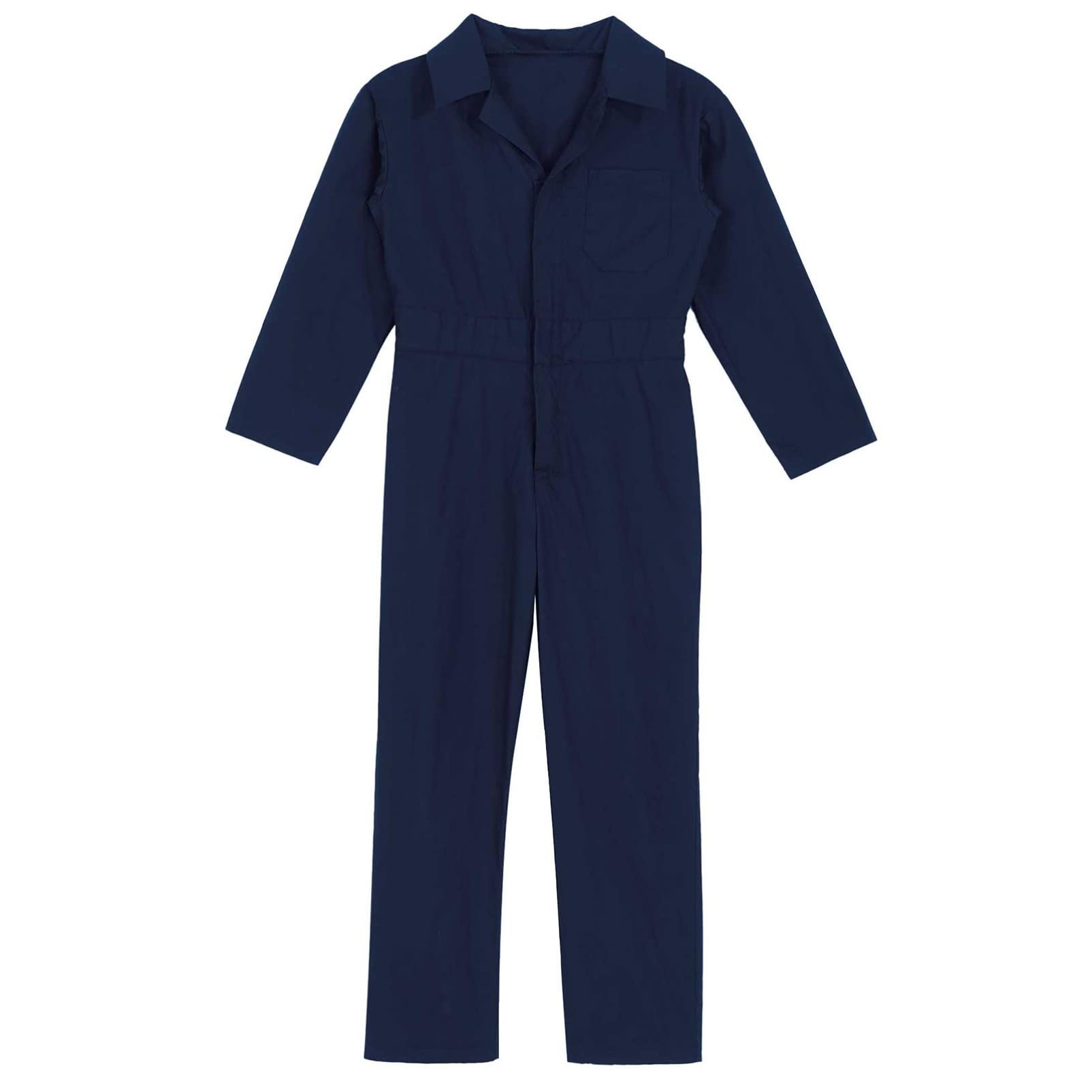 Alvivi Salopette à Manches Longues Enfant Garçon Fille Combinaison De Travail Jumpsuit Salopette Décontracté 5-16 Ans Bleu Foncé A 11-12 ans