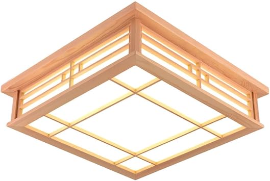Ceiling Light Orginal Wood LED Flush Mount Japanese Ceiling Light Chandeliers Lamp For Bedroom Living Room Dining Room Kitchen Warm Light Interesting