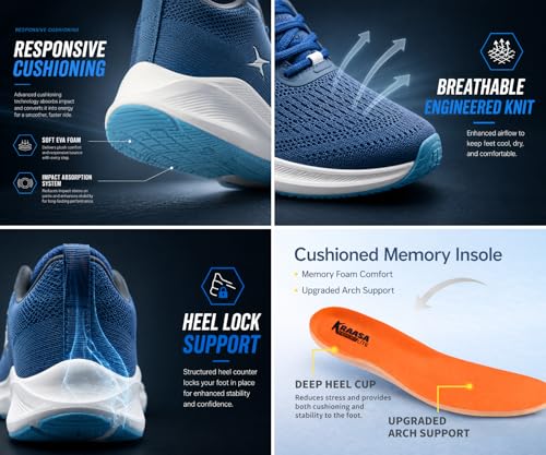 Image of Kraasa Men's Running Shoes | Breathable Mesh Upper | Lightweight Phylon Sole | Cushioned EVA Insole | Comfortable Sports & Casual Sneakers for Gym, Walking & Daily Use