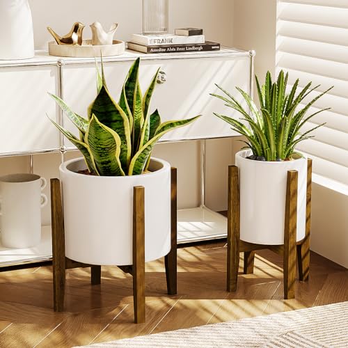 Bamworld Blumenhocker Outdoor Blumenständer Bambus Pflanzenhocker...