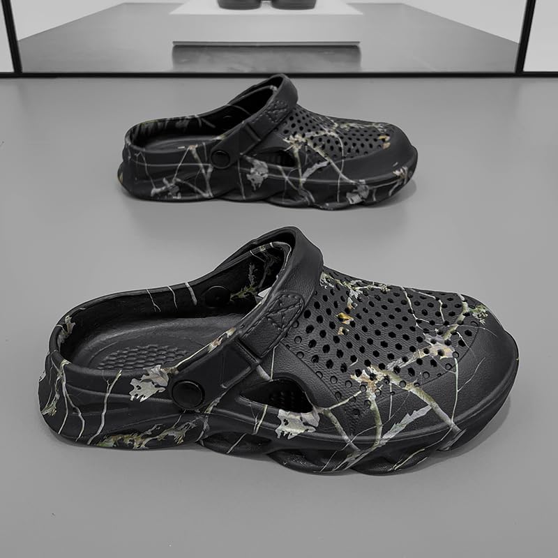 Image of Men's Clog Garden Shoes Adult Mule Outdoor Sports Sandals Summer Water Beach Shoes Casual Comfortable Fashion Breathable Slippers Lightweight