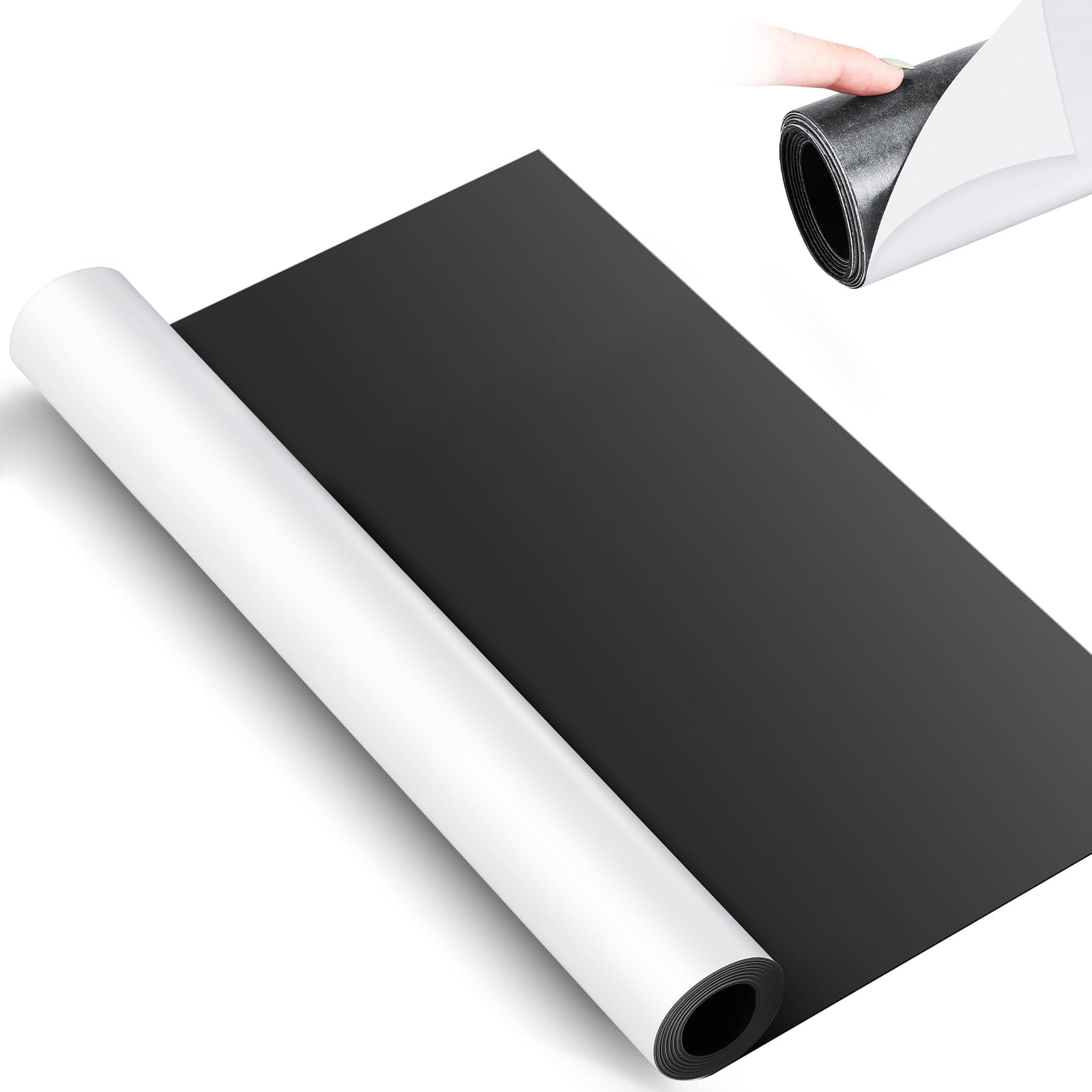 Relaxweex 24 Inch x 5 ft Extra Large Adhesive Magnetic Sheet Roll Adhesive Backing Cut and Customize Flexible Sheets Blank White Surface Magnetic Sign for Craft Photo Craft Office-image-42