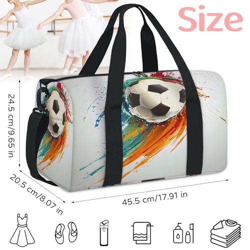 Soccer Gym Bag for Women, Duffle Bag for Travel Sport, Lightweight Waterproof Carry on Weekender Dance Yoga Workout Bags, Ball Sports2