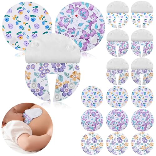 Breling 18 Pack G Tube Button Covers for Kids, Gtube Pads, Purple