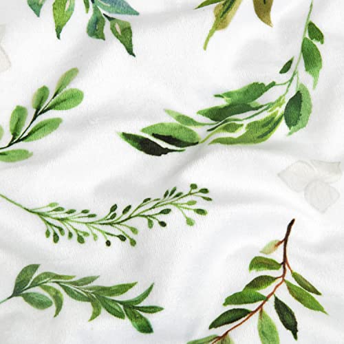 Image of BORITAR Floral Leaf Baby Blanket for Boys Girls Super Soft Double Layer Minky with Dotted Backing for Nursery Stroller Crib Bed Newborns Spring Summer Fresh Design 30 x 40 Inch(75x100cm)