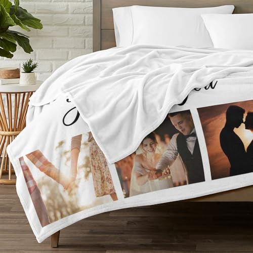Image of inkArts Custom Blanket with Photo, Personalized Blanket, Customized Photo Blankets, Customizable Picture Blankets, Personalized Anniversary Photo Gifts for Women Men Her Him Girlfriend Boyfriend